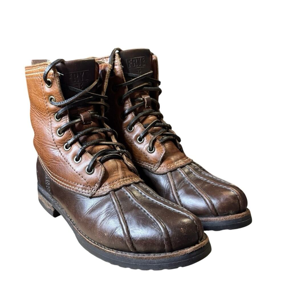 Frye Veronica Shearling Lined Leather Winter Duck Boot Rain Brown Womens Size 6